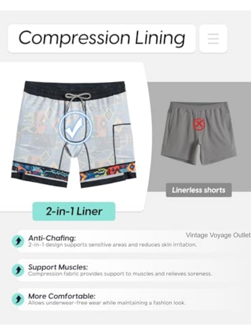 Men's Athletic Running Shorts 7" Inseam with Compression Liner Quick Dry - Picture 4 of 6